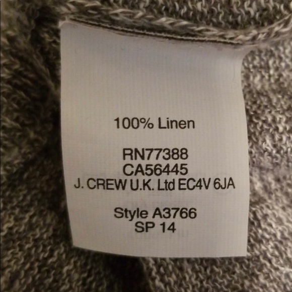 Madewell gray and white linen pullover medium - Picture 5 of 5